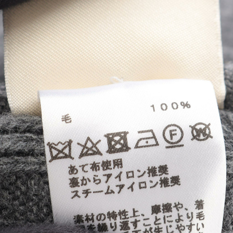 愛馬仕 H 圖案 Sellier 紐帶針織開襟衫 #34 羊毛灰色二手女款-3