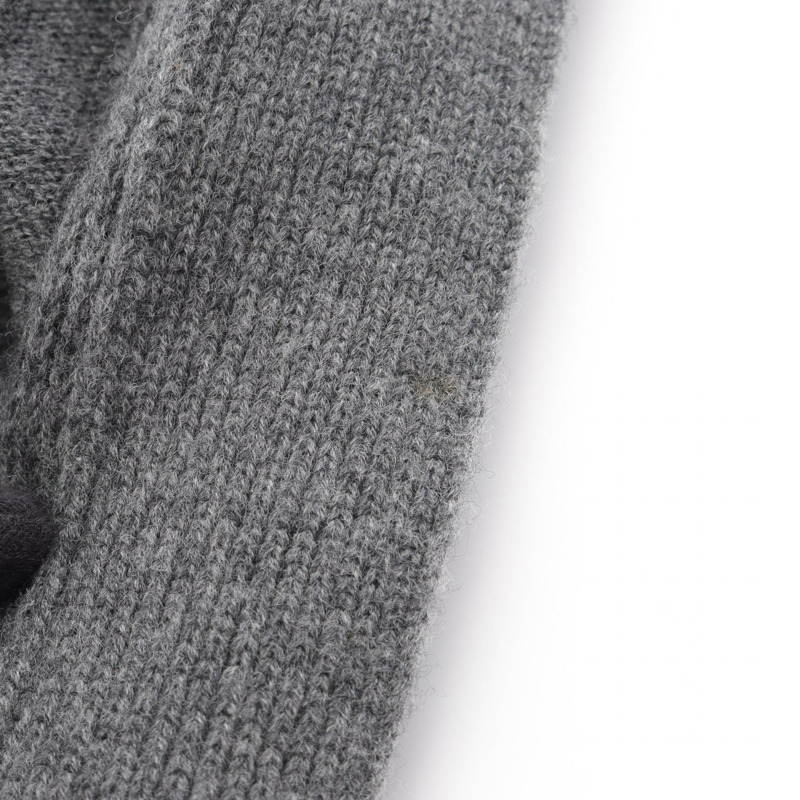 愛馬仕 H 圖案 Sellier 紐帶針織開襟衫 #34 羊毛灰色二手女款-7