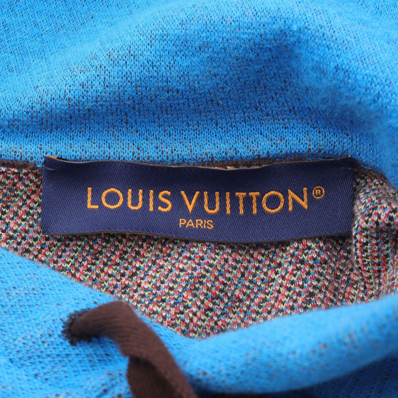 路易威登（LOUIS VUITTON）連帽衫，純棉材質，藍棕色多色，XL碼，二手男款。-2
