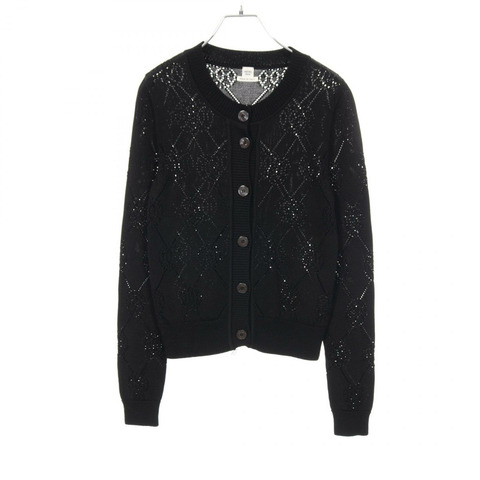 愛馬仕 H Lift 開襟衫 #34 針織衫 2E2710DA 人造絲棉 黑色 二手 女款