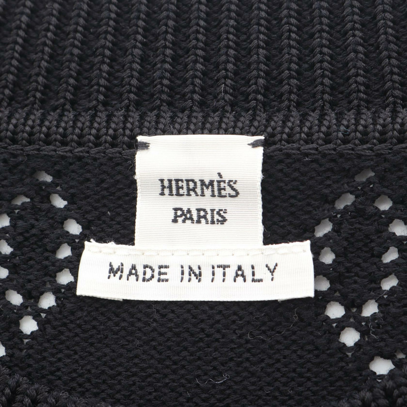 愛馬仕 H Lift 開襟衫 #34 針織衫 2E2710DA 人造絲棉 黑色 二手 女款-2