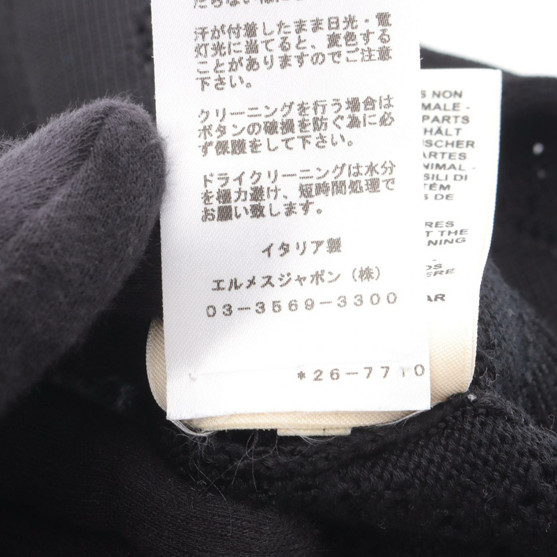 愛馬仕 H Lift 開襟衫 #34 針織衫 2E2710DA 人造絲棉 黑色 二手 女款-4