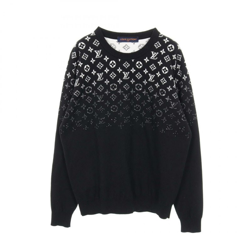 路易威登漸層Monogram針織衫 RM241Q USO HQN42W 棉 黑白 M 男款-0