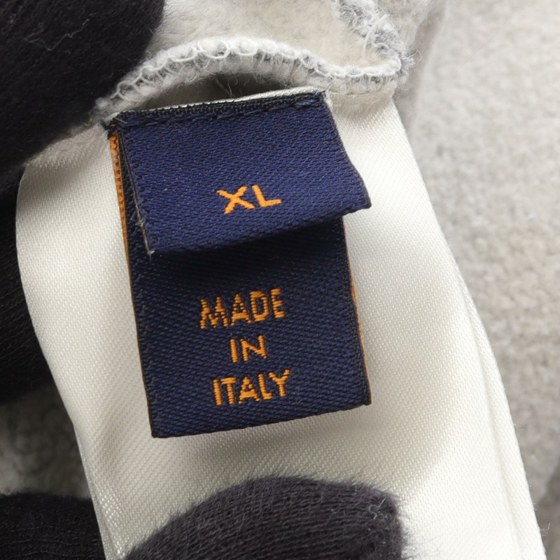 路易威登 Monogram 圓形剪裁連帽衫，純棉灰色，XL 碼，二手男士-3