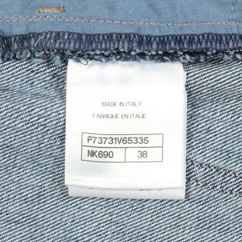 香奈兒 COCO 標誌珠寶羈扣牛仔褲 #38 棉質藍色二手女裝-4