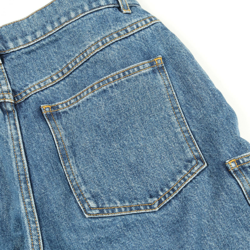 香奈兒 COCO 標誌珠寶羈扣牛仔褲 #38 棉質藍色二手女裝-9