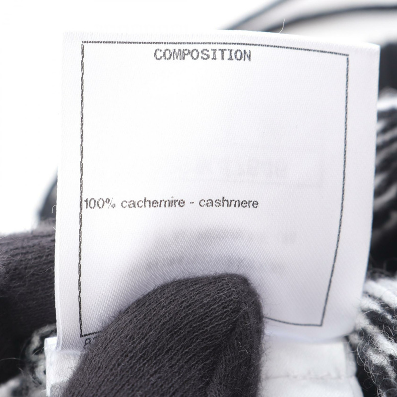 香奈兒 COCO Mark 針織半身裙 #36 P62261K47646 19B 羊絨 黑色 白色 二手-4