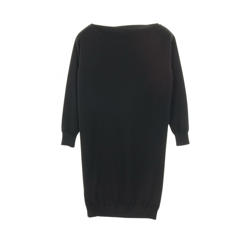 愛馬仕 Exlibris 連結洋裝 #34 4H2548DA 絲質羊絨黑色二手女裝-1