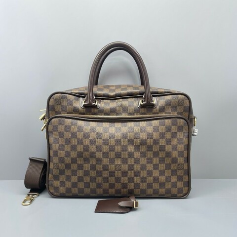LV路易威登 雙層手提公文包棕棋盤格
