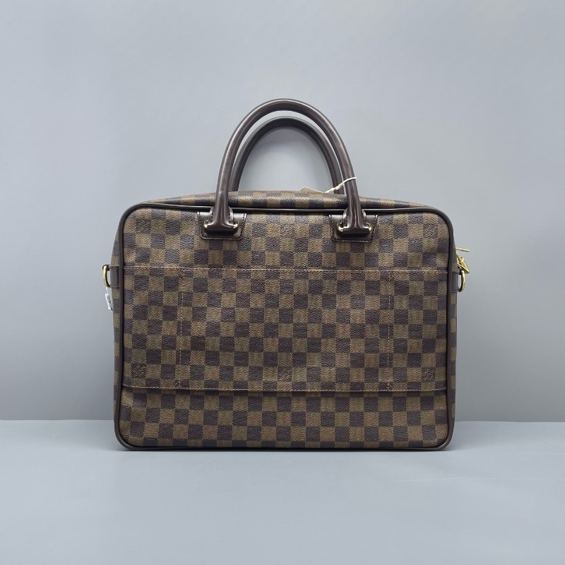 LV路易威登 雙層手提公文包棕棋盤格-2