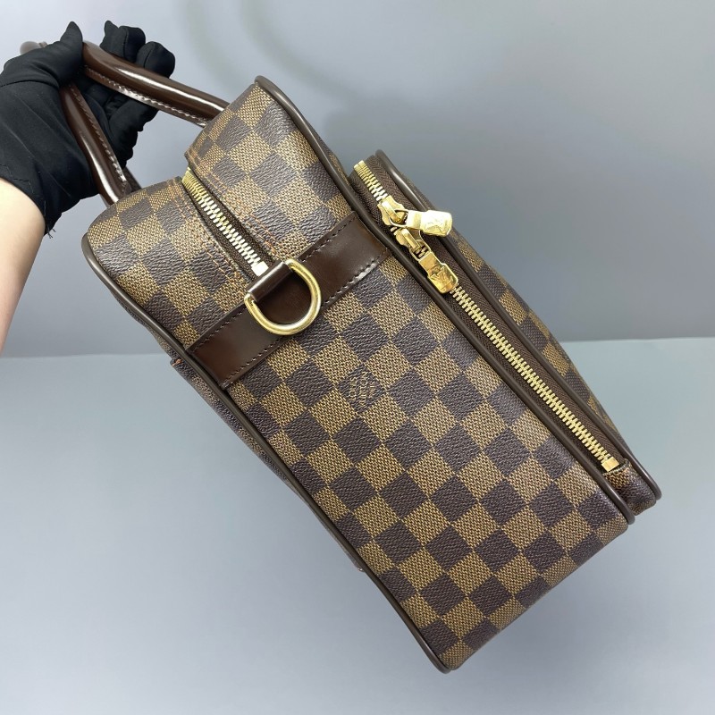 LV路易威登 雙層手提公文包棕棋盤格-8