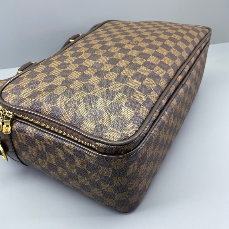 LV路易威登 雙層手提公文包棕棋盤格-11