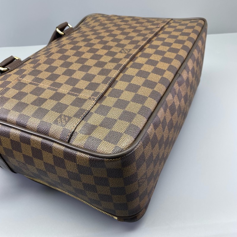 LV路易威登 雙層手提公文包棕棋盤格-15