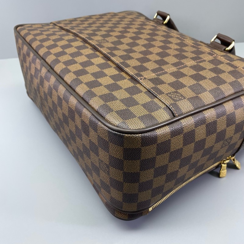 LV路易威登 雙層手提公文包棕棋盤格-17