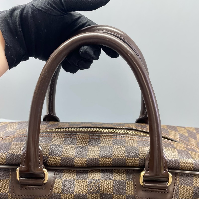LV路易威登 雙層手提公文包棕棋盤格-28