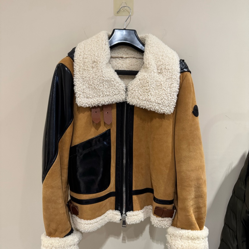 Moncler 麂皮羔羊外套/機車外套/女生1號/97新美品-8