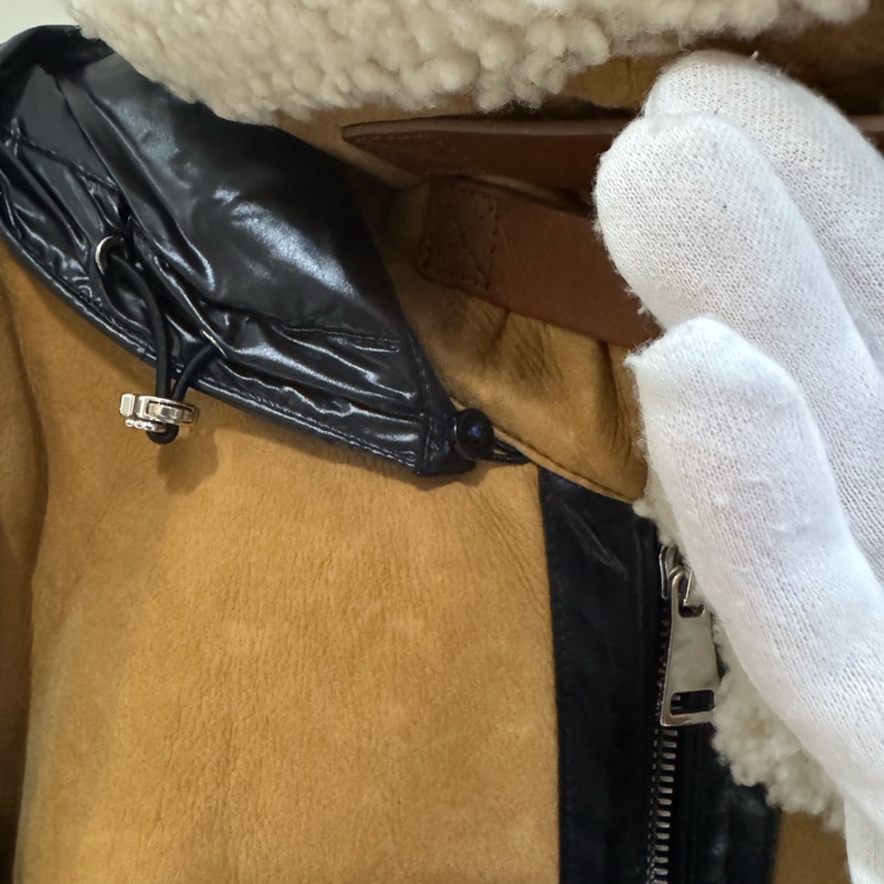 Moncler 麂皮羔羊外套/機車外套/女生1號/97新美品-13