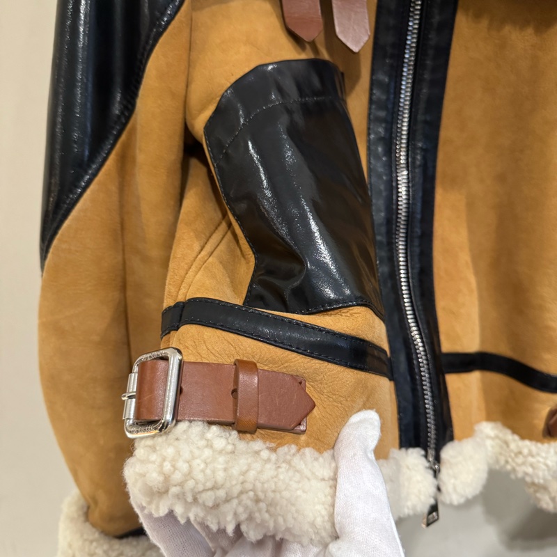 Moncler 麂皮羔羊外套/機車外套/女生1號/97新美品-14