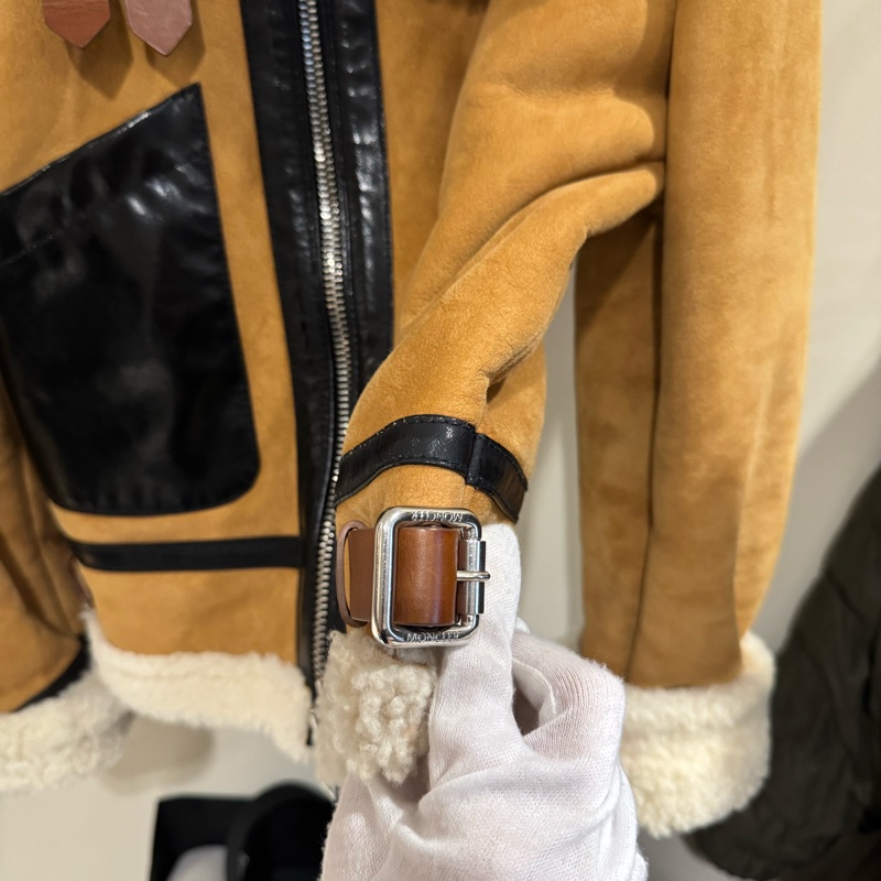 Moncler 麂皮羔羊外套/機車外套/女生1號/97新美品-15