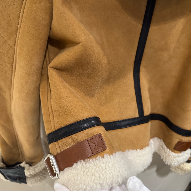 Moncler 麂皮羔羊外套/機車外套/女生1號/97新美品-18