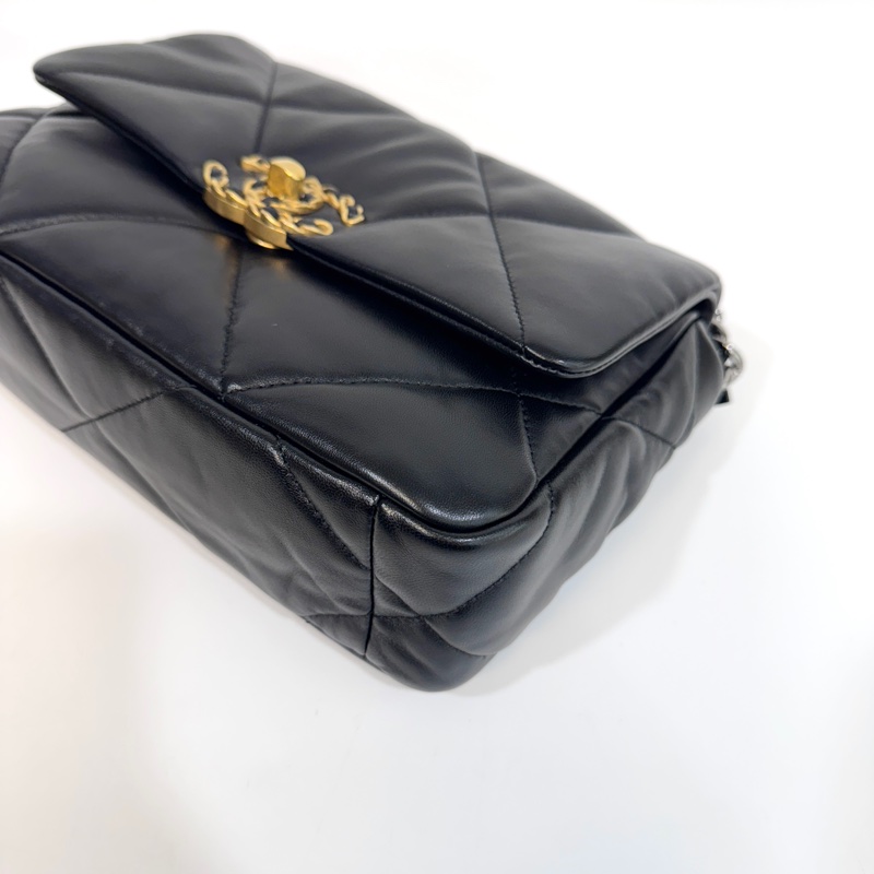 🖤香奈兒19 chanel黑金油蠟羊皮19bag小號26cm AS1160-10