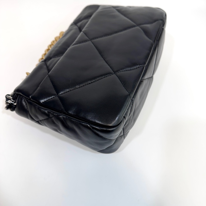 🖤香奈兒19 chanel黑金油蠟羊皮19bag小號26cm AS1160-13