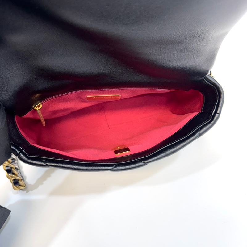 🖤香奈兒19 chanel黑金油蠟羊皮19bag小號26cm AS1160-14