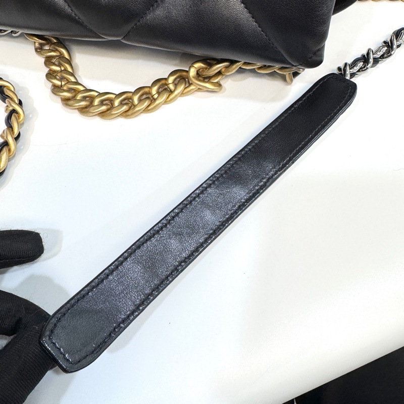 🖤香奈兒19 chanel黑金油蠟羊皮19bag小號26cm AS1160-19