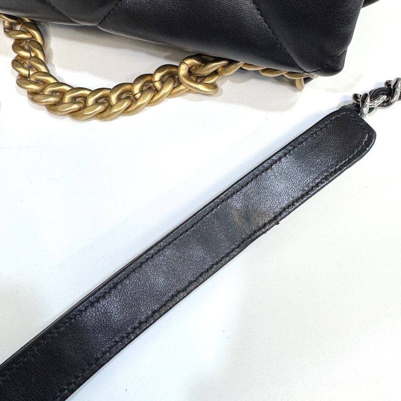 🖤香奈兒19 chanel黑金油蠟羊皮19bag小號26cm AS1160-20
