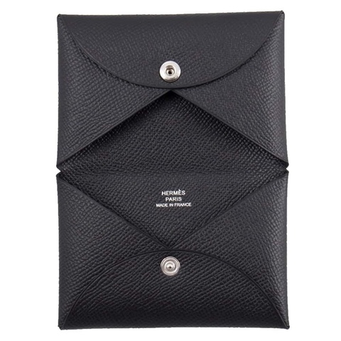 Hermes 愛馬仕 Calvi 卡夾/卡包/黑銀款/全新美品