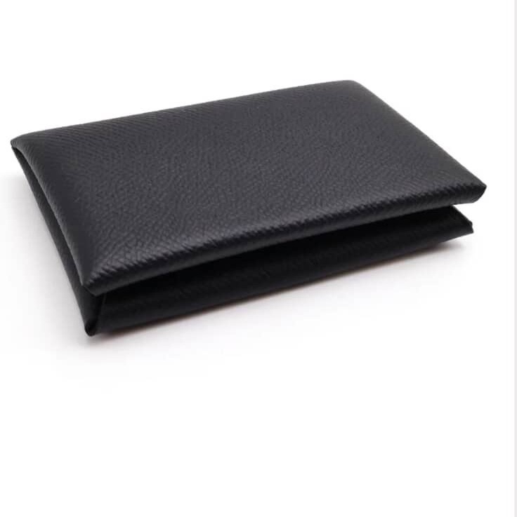 Hermes 愛馬仕 Calvi 卡夾/卡包/黑銀款/全新美品-2