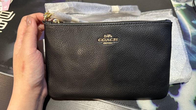 Coach 荔枝紋牛皮大手拿-1