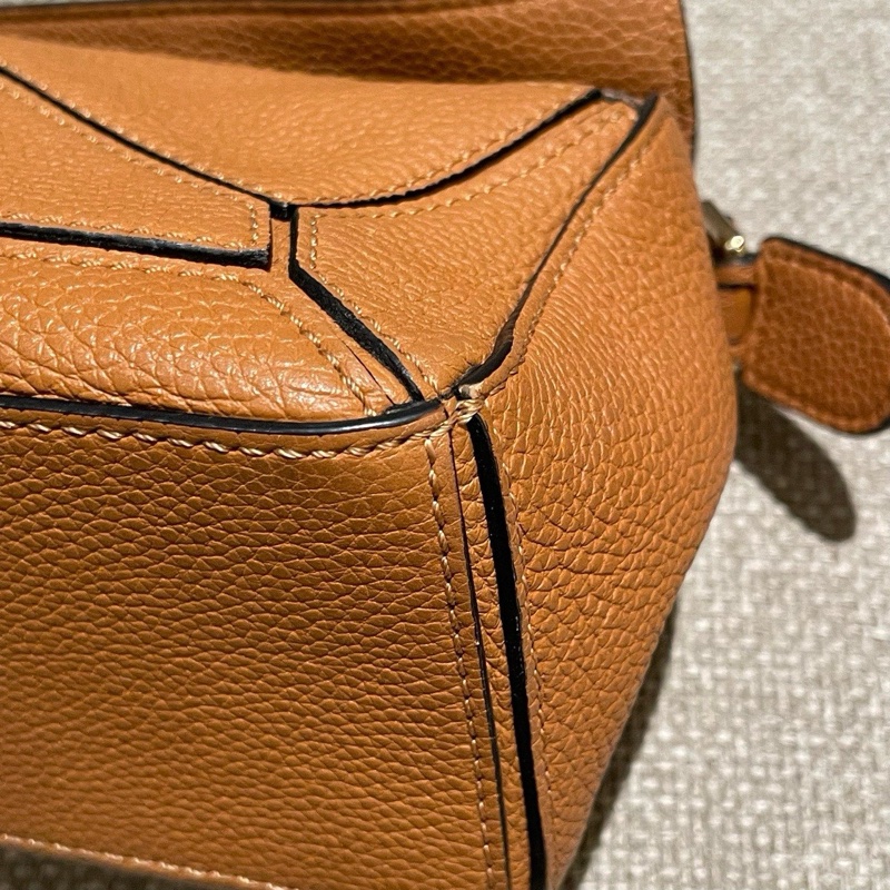 LOEWE/羅意威 puzzle幾何包mini焦糖色-7