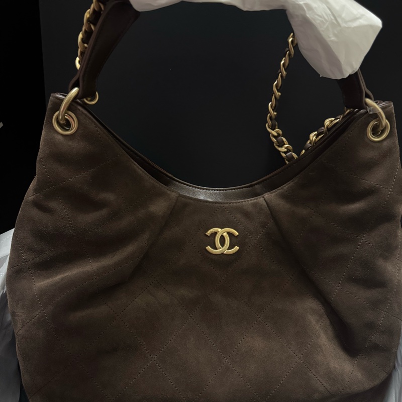 Chanel香奈儿26C麂皮hobo超大-4