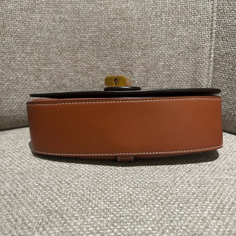 Celine/賽琳 tabou 全皮棕色鎖頭腋下包-4