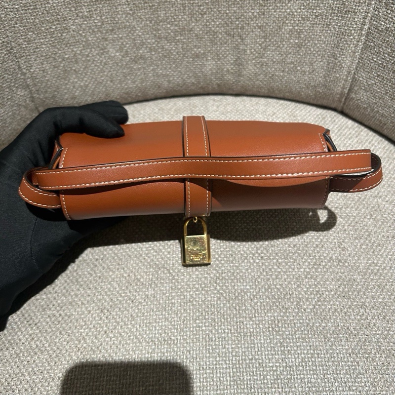 Celine/賽琳 tabou 全皮棕色鎖頭腋下包-5