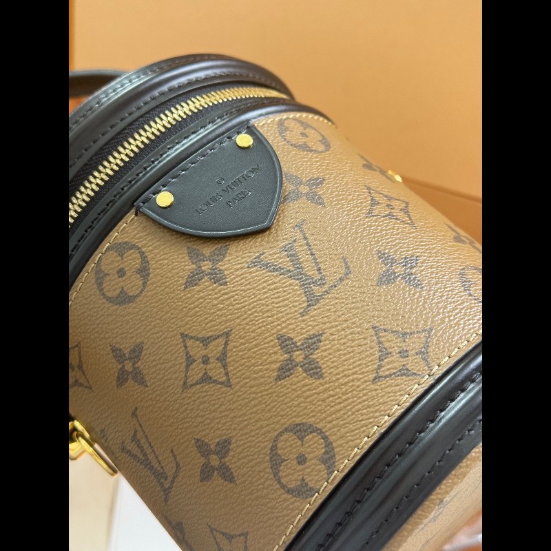 LV 老花拼色發财桶 帶膜帶票🎫-2