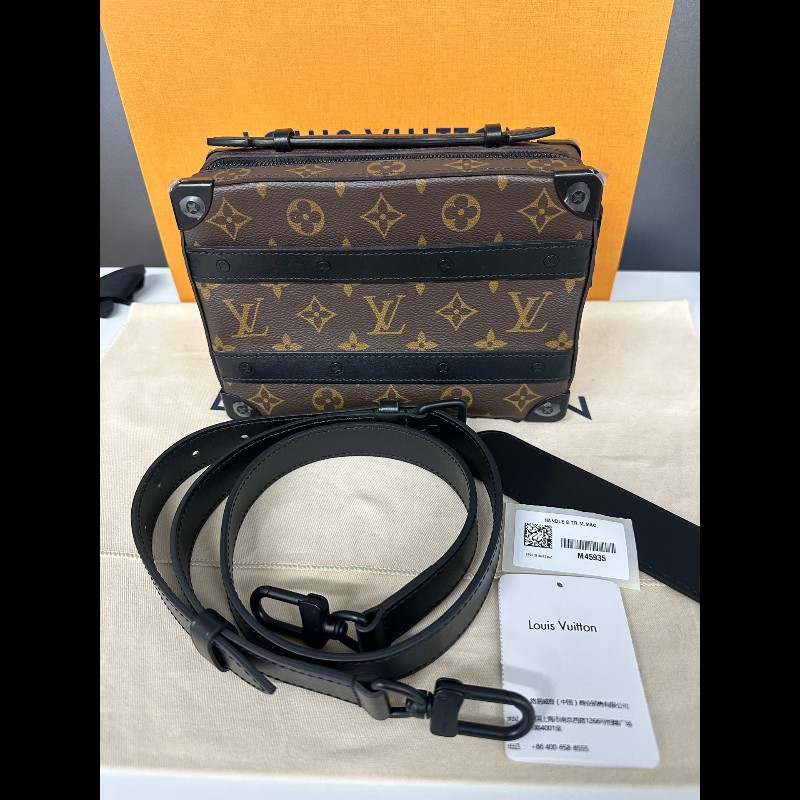 近全新LV handle soft trunk盒子包 老花拼黑色 M45935-0