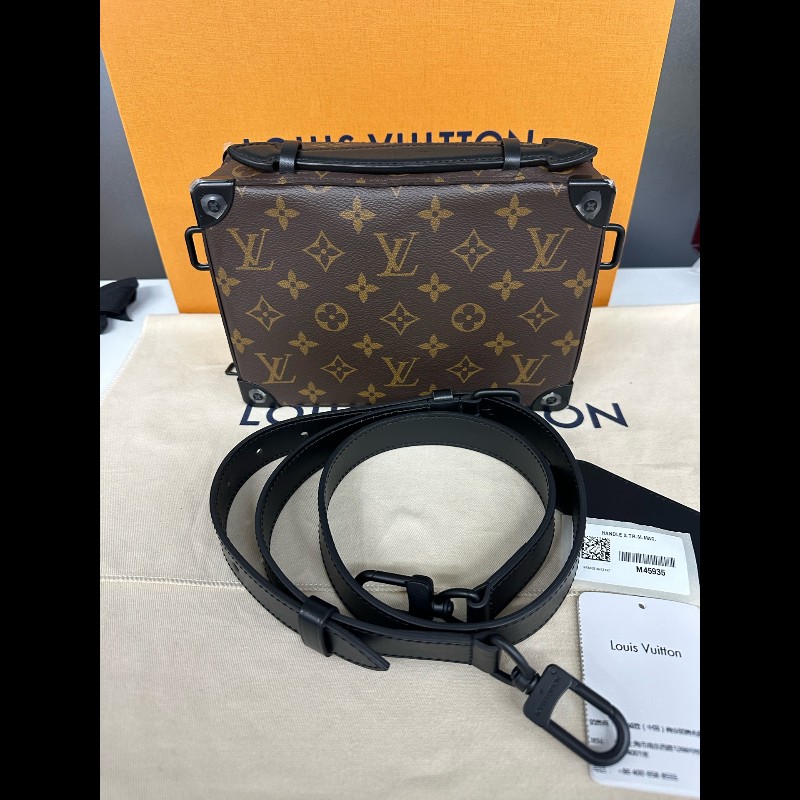 近全新LV handle soft trunk盒子包 老花拼黑色 M45935-1