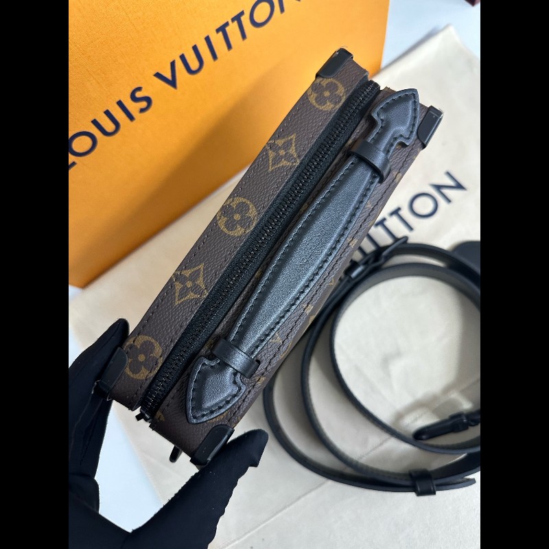 近全新LV handle soft trunk盒子包 老花拼黑色 M45935-3