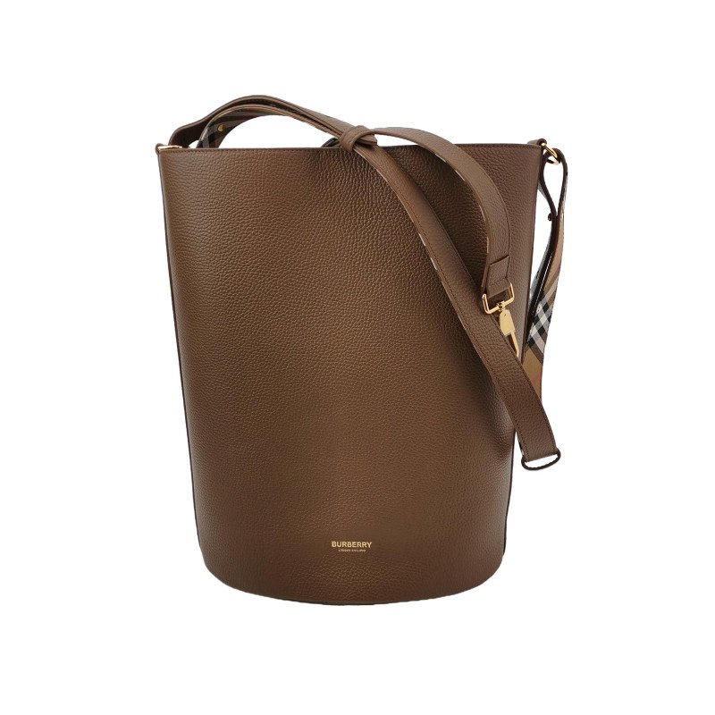 Burberry牛皮純色字母Logo單肩包-0