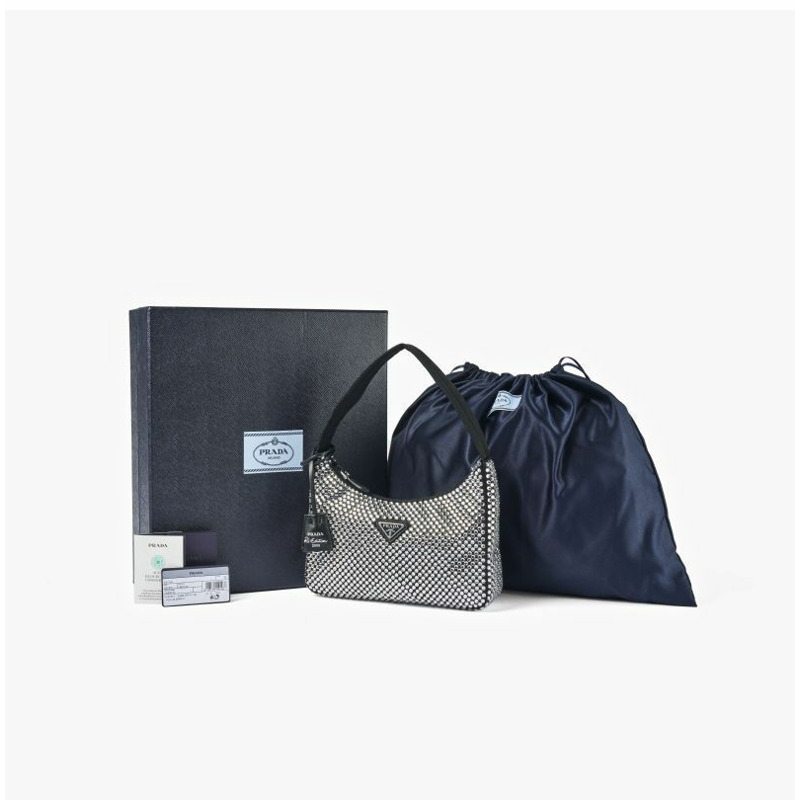 PRADA 水晶緞面Logo迷你女士單肩包 1BC515 2AWL F0T7O-9