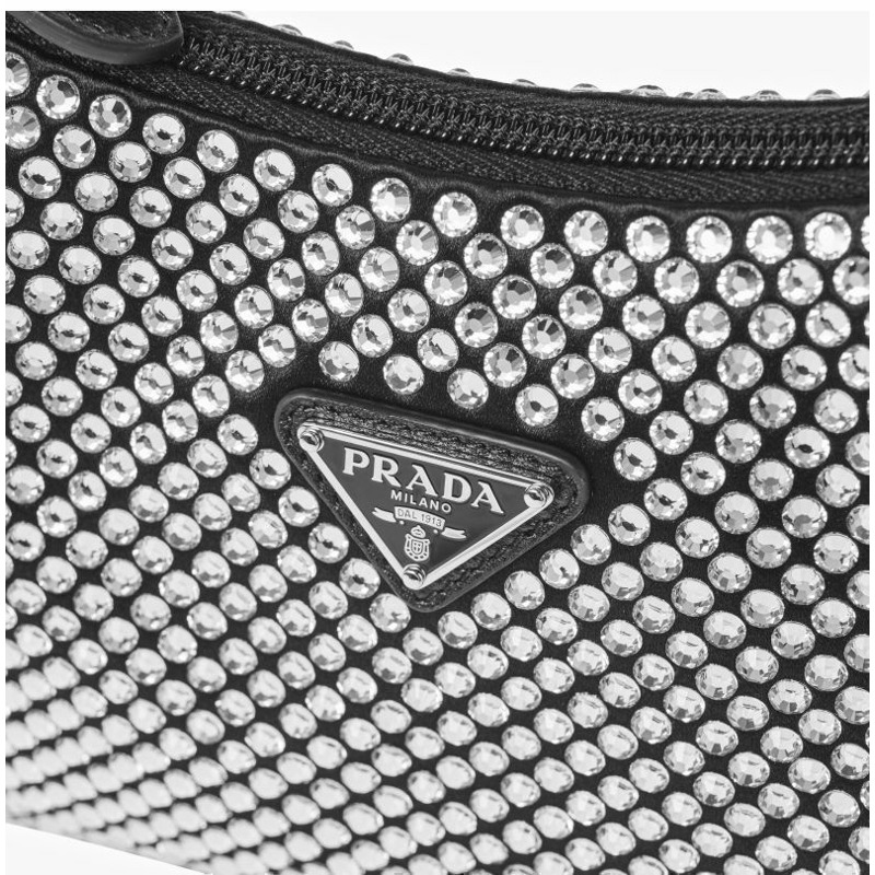 PRADA 水晶緞面Logo迷你女士單肩包 1BC515 2AWL F0T7O-7