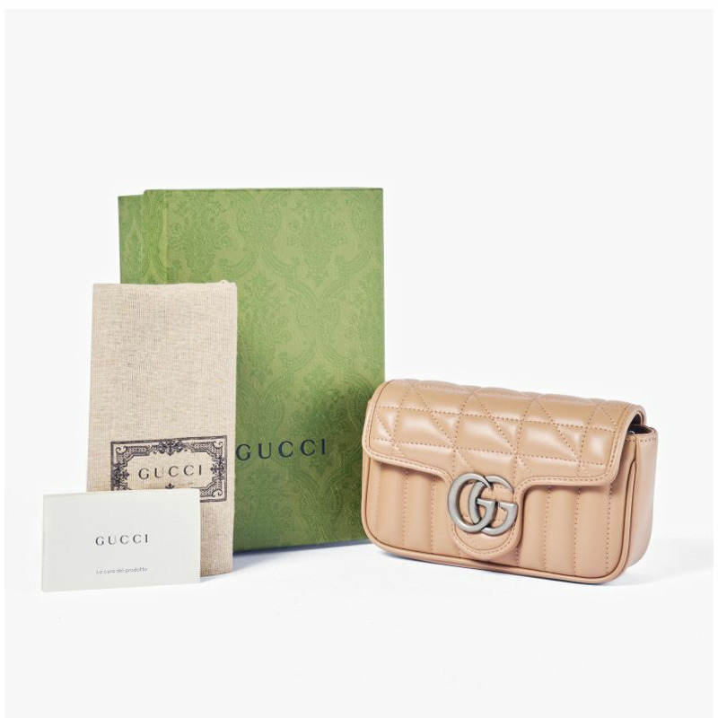 GUCCI Matelassé Marmont GG 超迷你鏈條單肩包-9