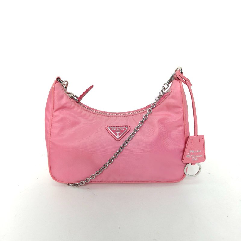 PRADA Hobo三合一粉色尼龍肩背包-0