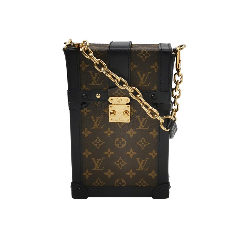 Louis Vuitton(LV)Trunk Vertical牛皮老花S-lock鎖扣斜挎包單肩包-0