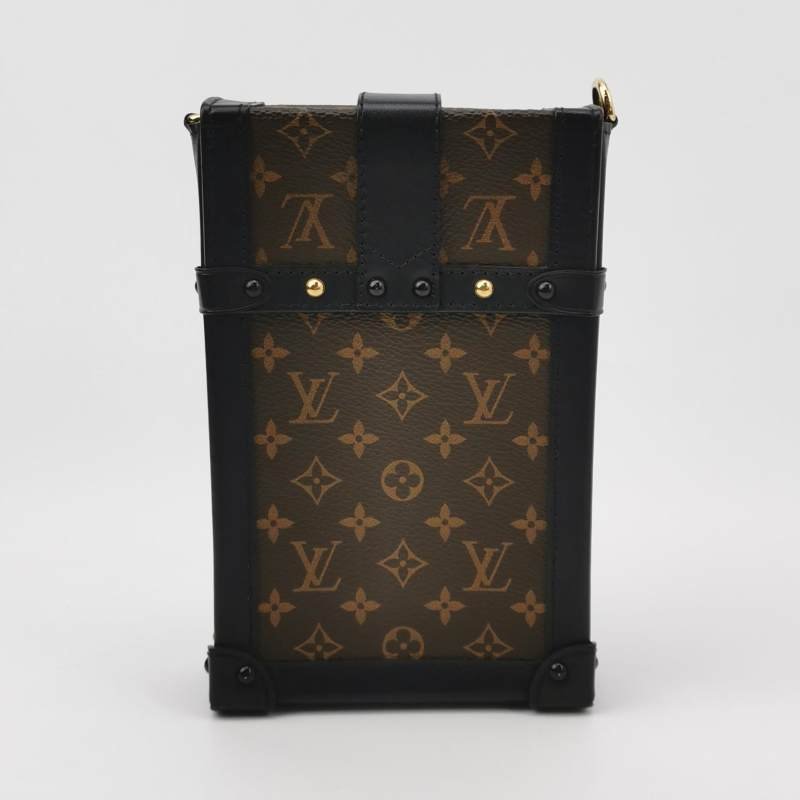 Louis Vuitton(LV)Trunk Vertical牛皮老花S-lock鎖扣斜挎包單肩包-4