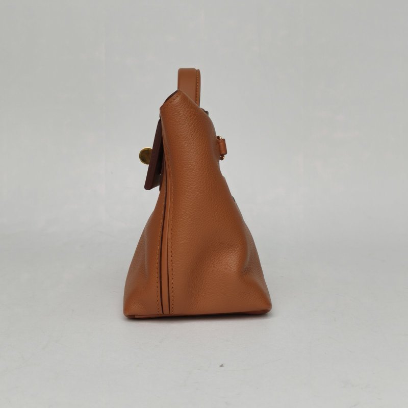 HERMES 2424Mini21Z刻37金棕色EC皮金扣肩背包-1