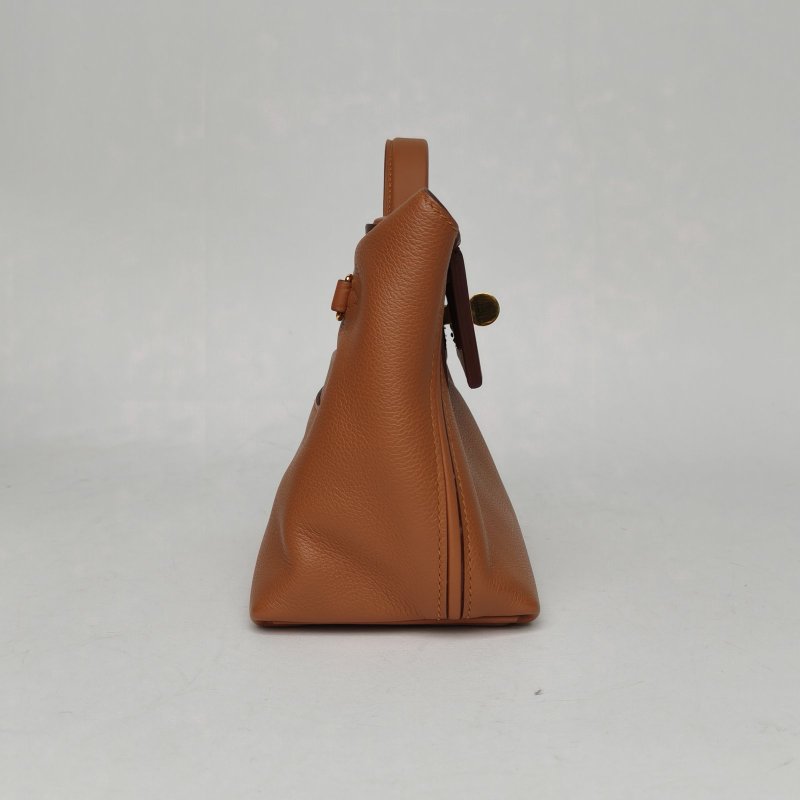 HERMES 2424Mini21Z刻37金棕色EC皮金扣肩背包-3