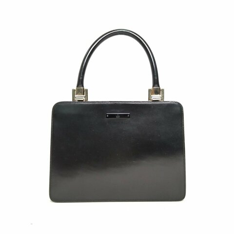 GUCCI 黑色牛皮淺金扣中古手提包肩背包